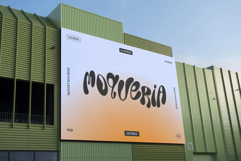 Kaunas Wide Billboard Mockup V01 — Front View.