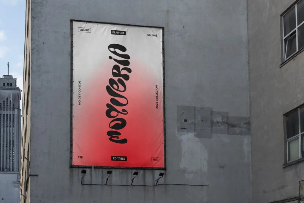 Kaunas Wide Billboard Mockup V03 — Front View.