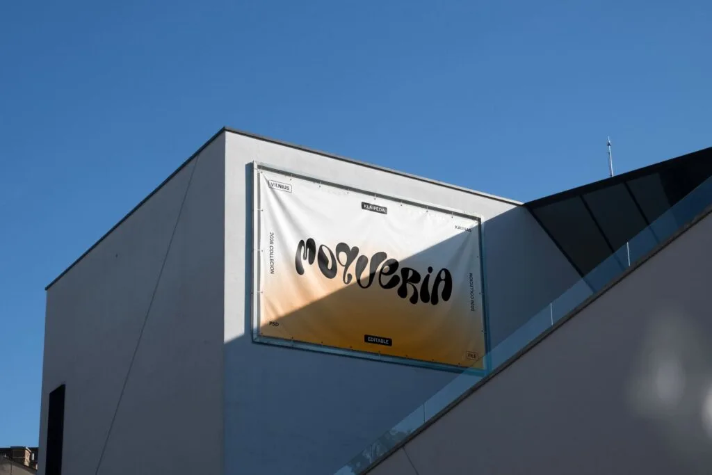 Vilnius Wide Billboard Mockup V32 — Perspective View.