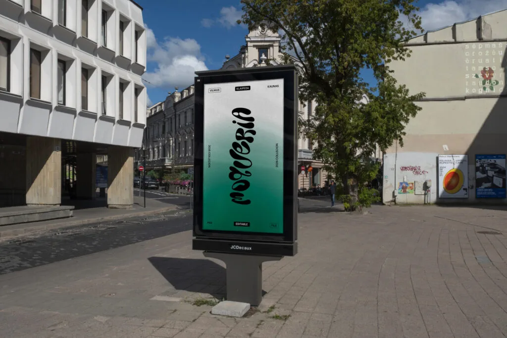 Vilnius Wide Billboard Mockup V65 — Front View.